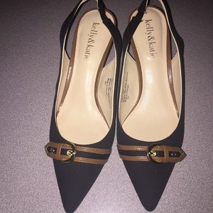 Kelly & Katie black SLINGBACKS HEELS SZ 6 1/2 NEW
